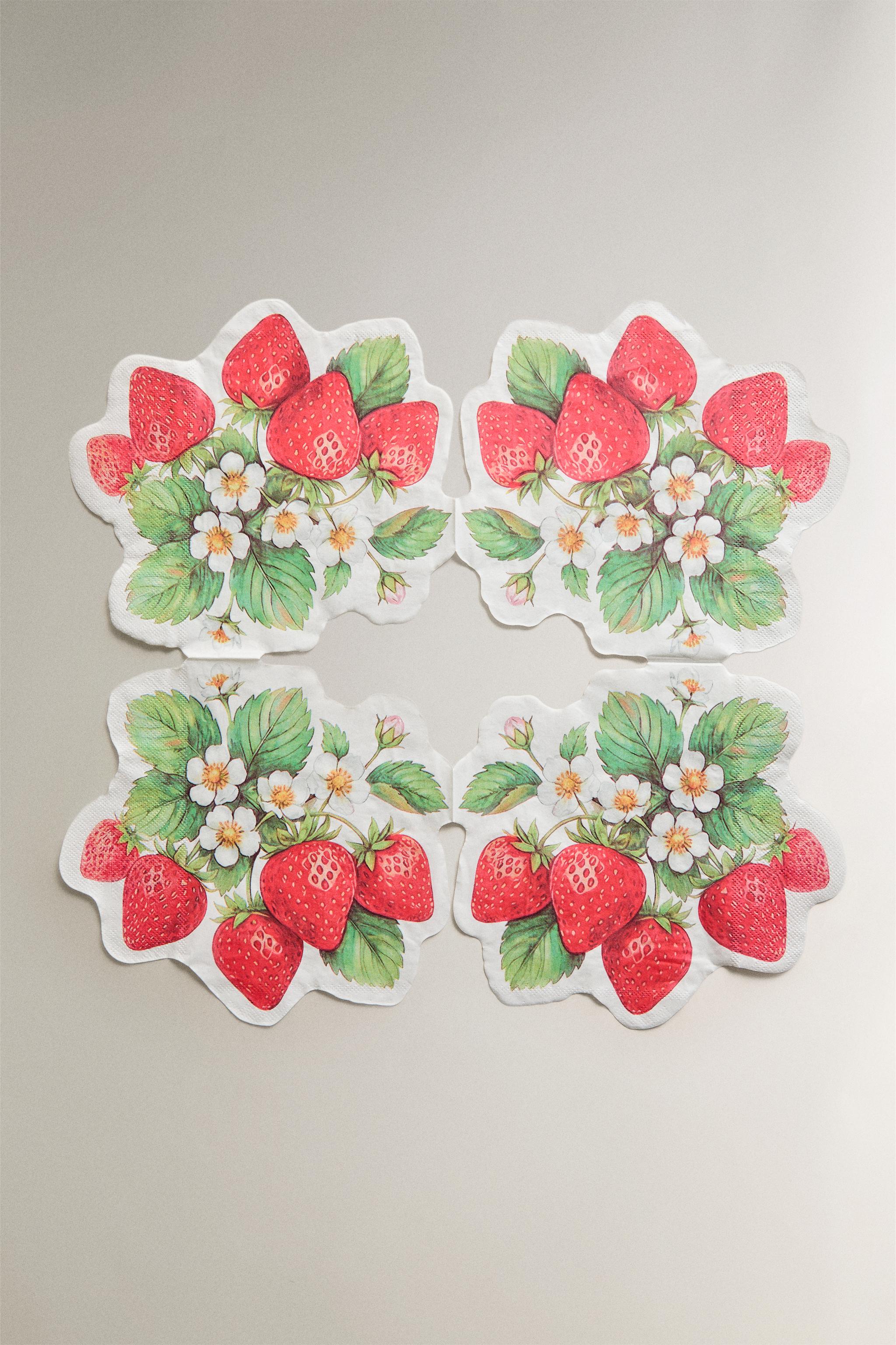 STRAWBERRY PRINT PAPER NAPKINS (PACK OF 20)